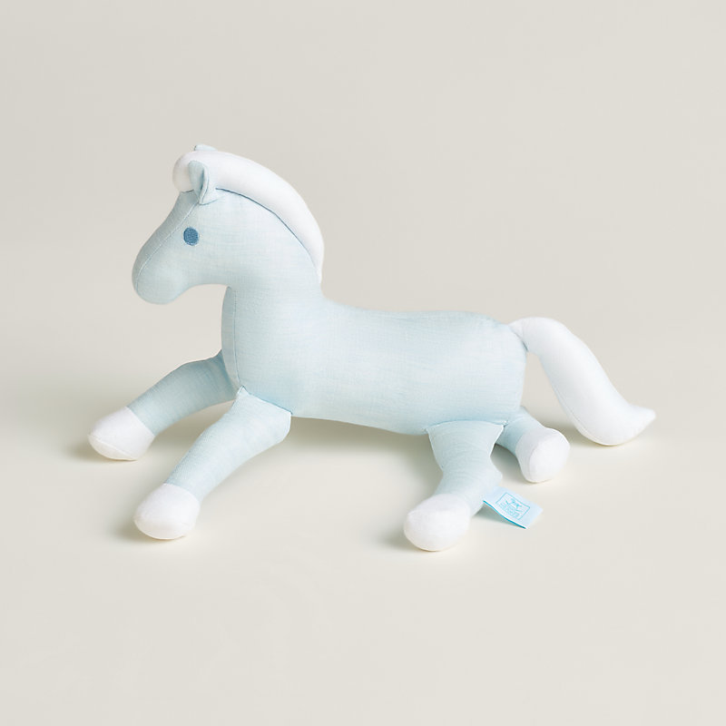 HERMES 水色 馬のぬいぐるみ cabriole-horse-plush--104013M